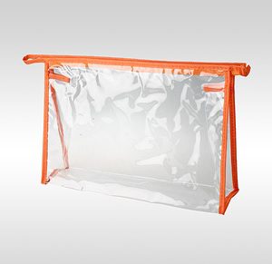 Косметичка ПВХ оранжевая горизонтальная 24 x 17 x 6 см