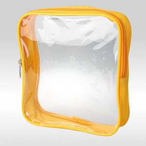 Прозрачная косметичка-сумка жёлтого цвета