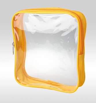 Прозрачная косметичка-сумка жёлтого цвета